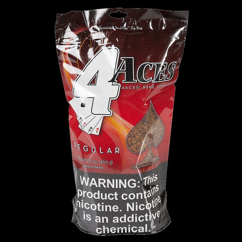 4 Aces Regular Pipe Tobacco - 16 oz (1 lb) Resealable Bag