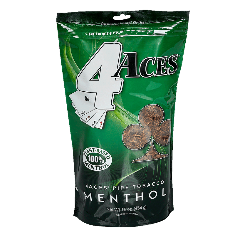 4 Aces Menthol Pipe Tobacco - 16 oz (1 lb) Resealable Bag