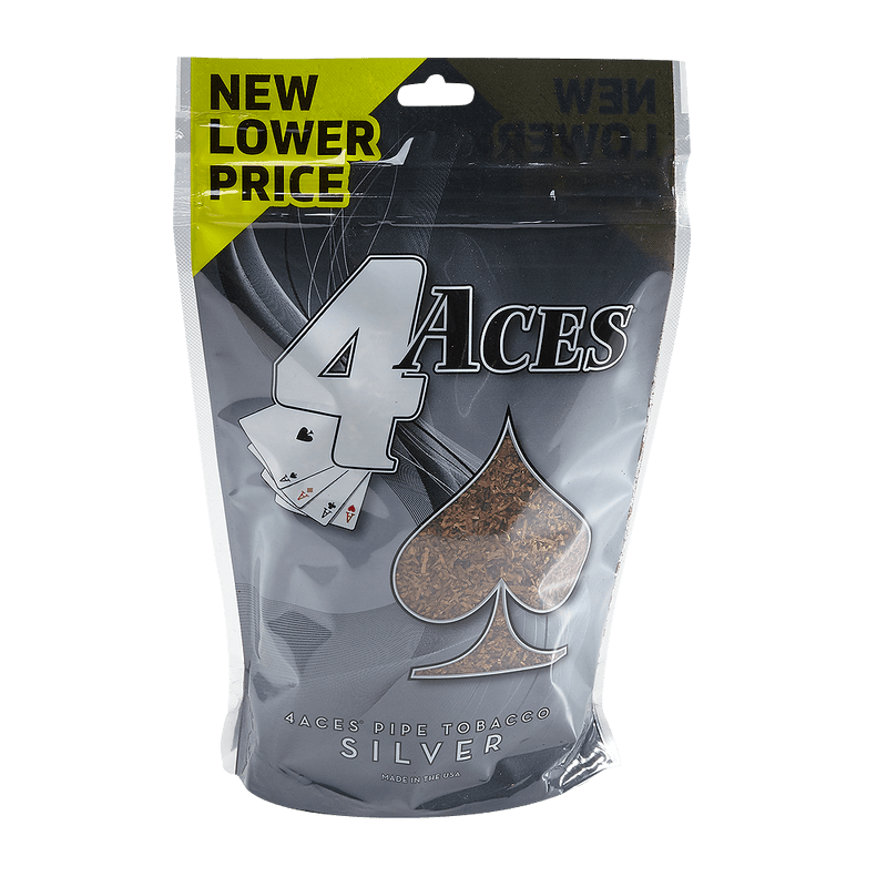 4 Aces Silver Pipe Tobacco - 16 oz (1 lb) Resealable Bag