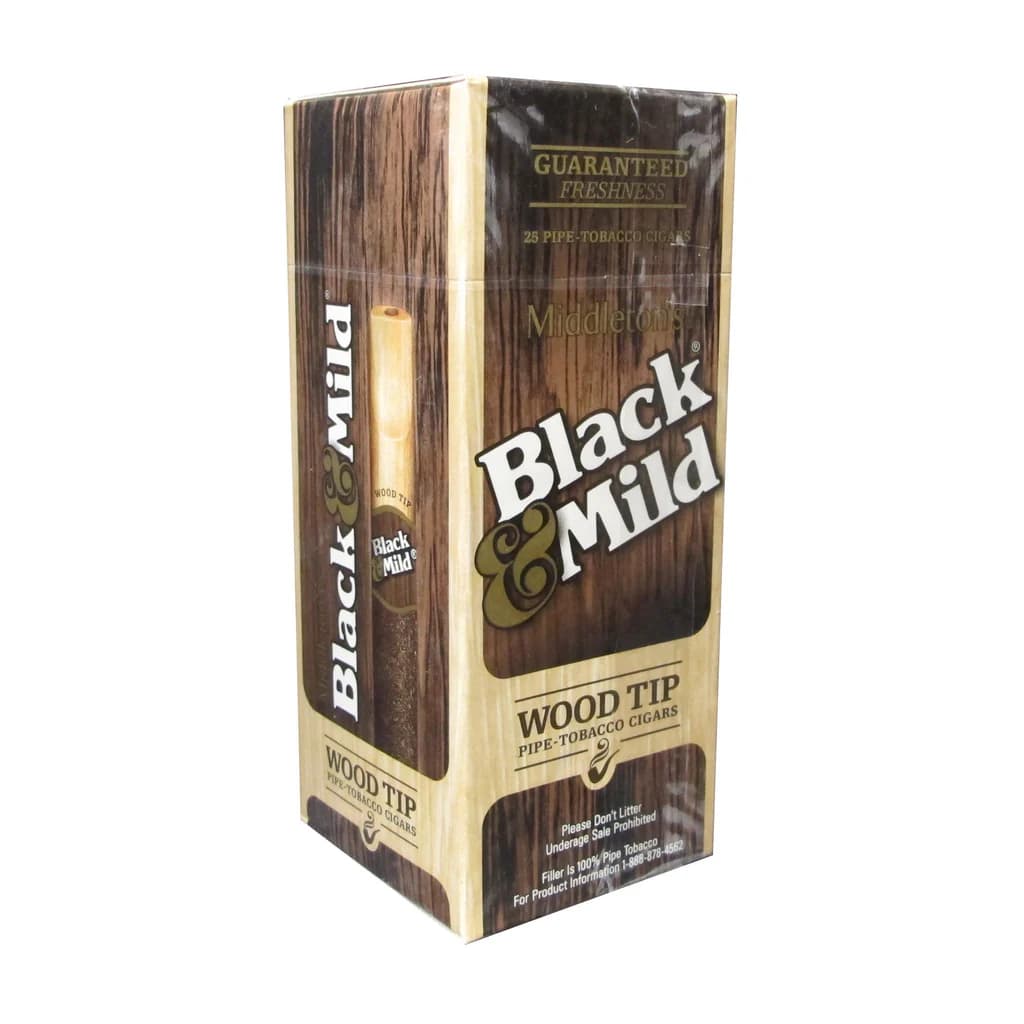 Black & Mild Regular Wood Tip Cigars (Box of 25)