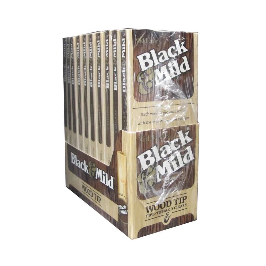 Black & Mild Regular Wood Tip Cigars (10 Packs of 5)
