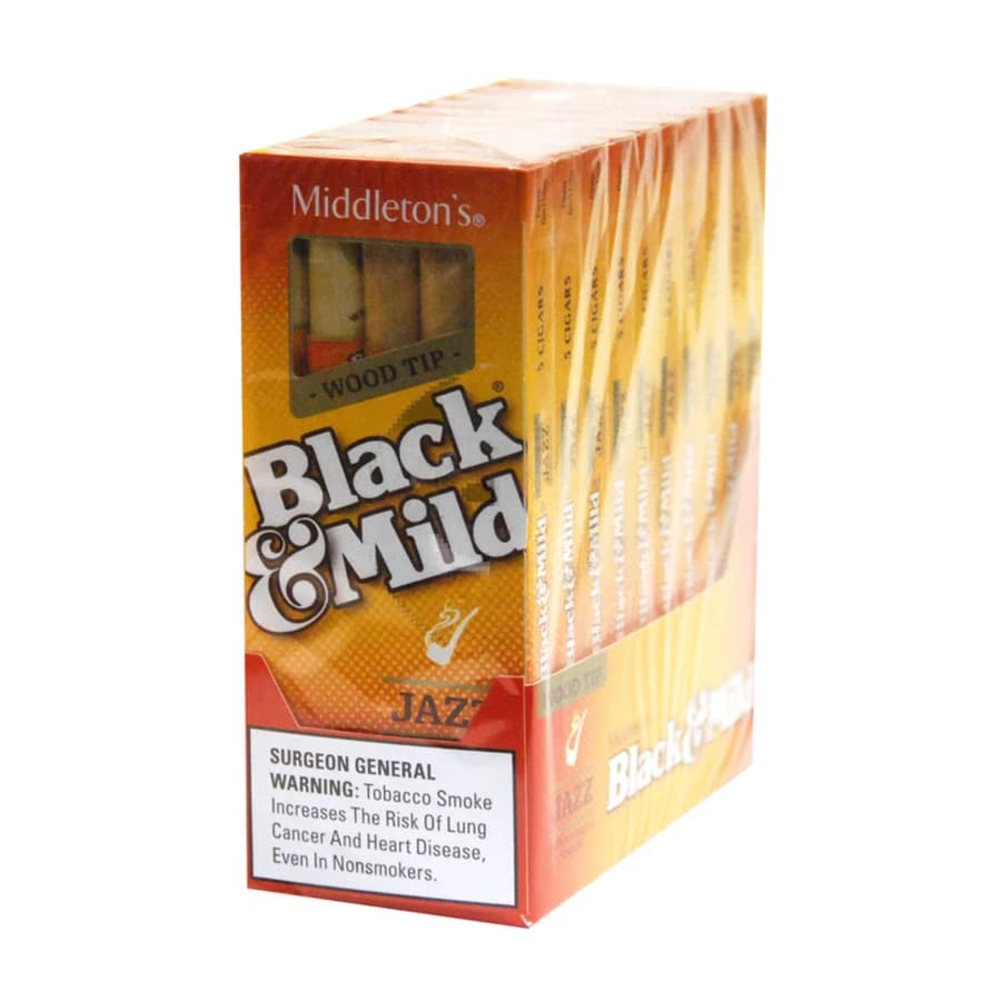 Black & Mild Jazz Wood Tip Cigars (10 Packs of 5)