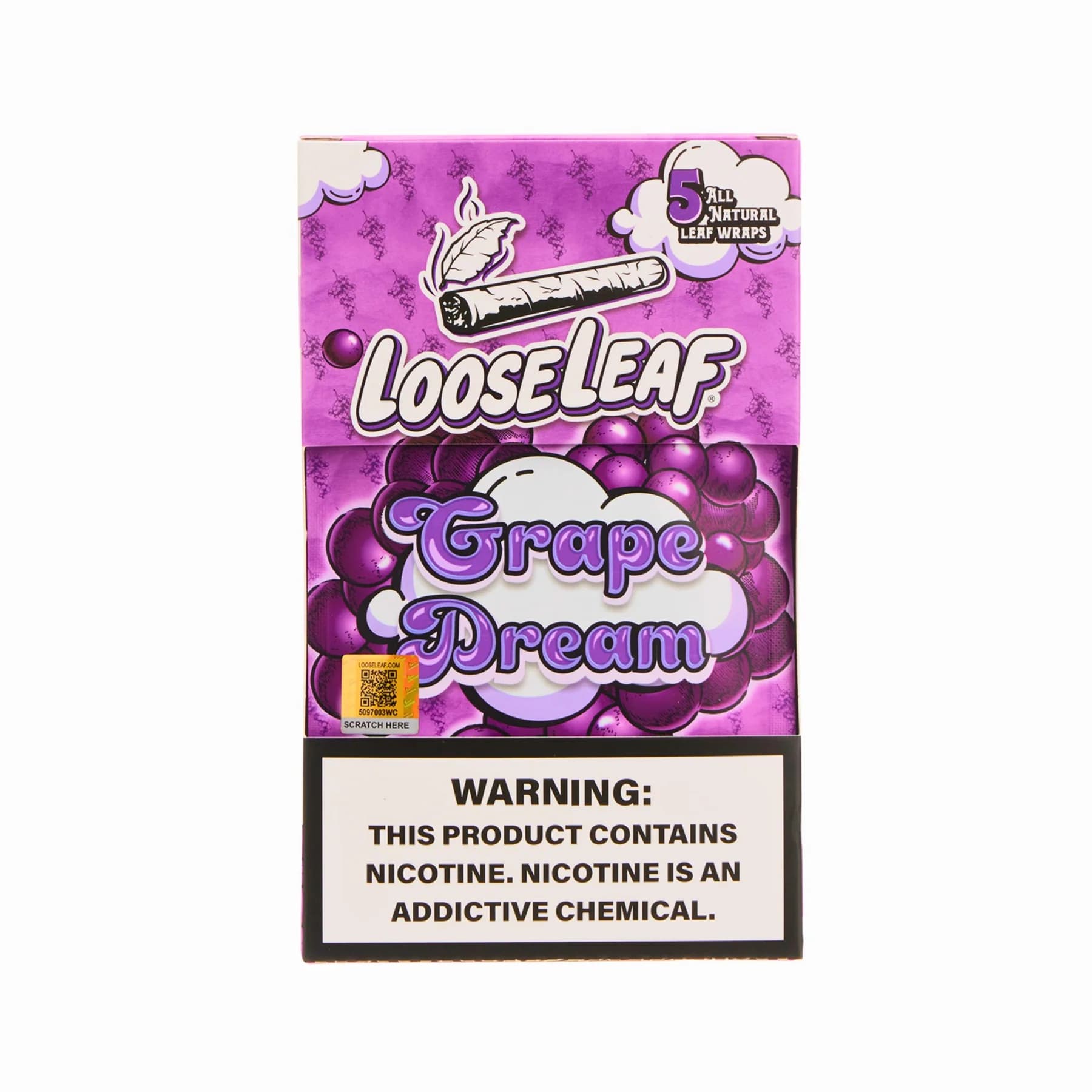 Loose Leaf Grape Dream wraps, 8 packs of 5