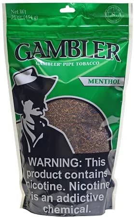 Gambler Pipe Tobacco Menthol (Mint) 16 oz. Bag