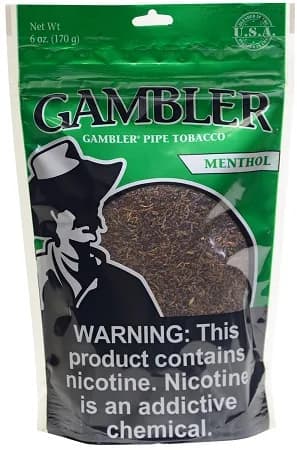Gambler Pipe Tobacco Menthol (Mint) 6 oz. Bag