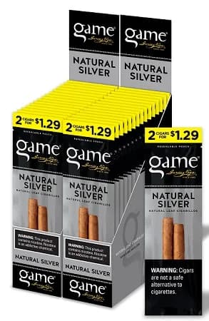 Game Vega Cigarillos Natural Silver Foil 30 Pouches of 2