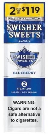 Swisher Sweets Cigarillos 30 Packs of 2 Cigars Blueberry