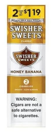 Swisher Sweets Cigarillos 30 Packs of 2 Cigars Honey Banana