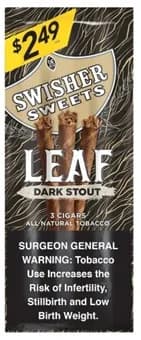 Swisher Sweets Leaf 10/3-ct Pack of 30 Dark Stout