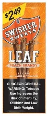 Swisher Sweets Leaf 10/3-ct Pack of 30 Peach Brandy