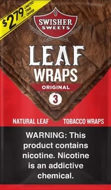 Swisher Sweets Leaf Wraps Original (10 Packs of 3 - Total 30)