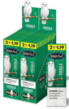 White Owl Cigarillos 30 Packs of 2 Cigars Emerald