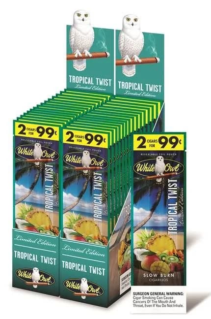 Tropical Twist White Owl (30 Packs of 2 - Total 60)