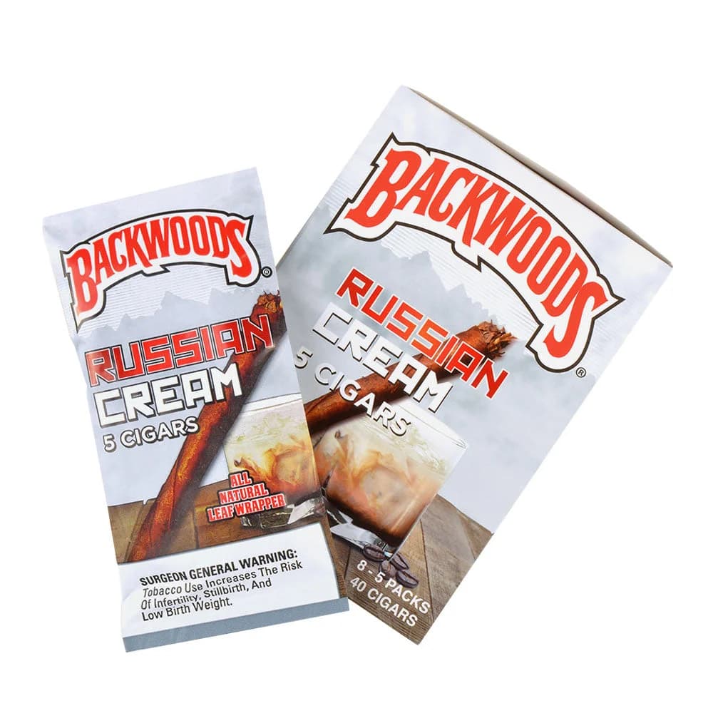 Russian Cream Backwood (8 Packs of 5 - Total 40)